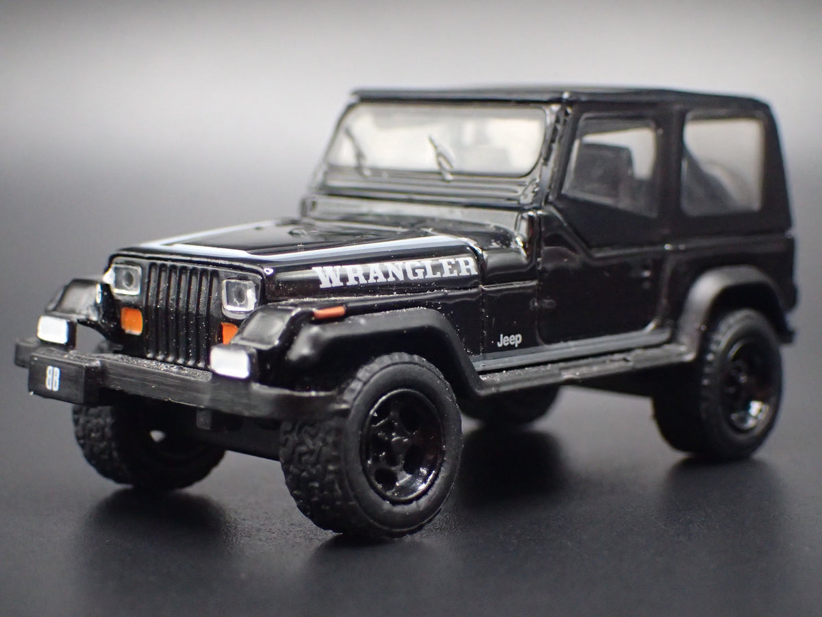 1986 - 1995 JEEP WRANGLER YJ 2 TWO DOOR BLACK 1/64 SCALE DIORAMA DIECAST MODEL CAR