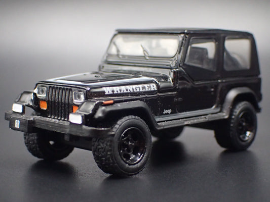 1986 - 1995 JEEP WRANGLER YJ 2 TWO DOOR BLACK 1/64 SCALE DIORAMA DIECAST MODEL CAR