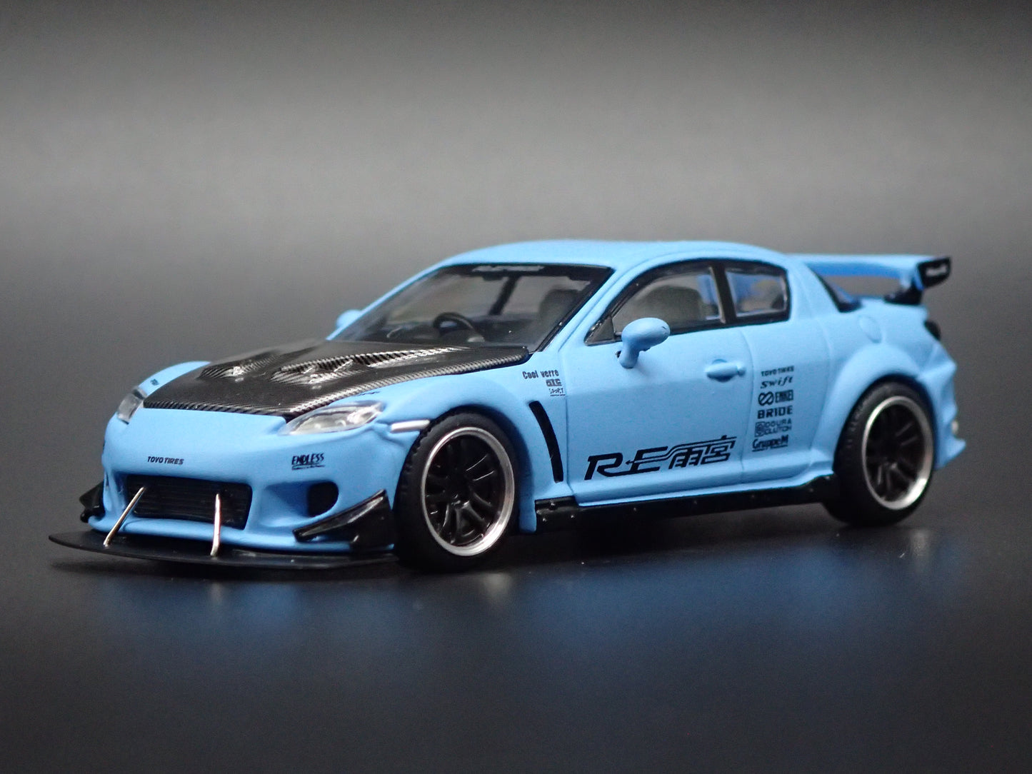 MAZDA RX8 JDM RE AMEMIYA BLUE 1:64 SCALE COLLECTIBLE DIORAMA DIECAST MODEL CAR