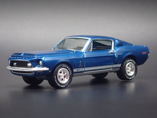 1968 68 FORD MUSTANG SHELBY GT500 BLUE 1:64 SCALE DIORAMA DIECAST MODEL CAR