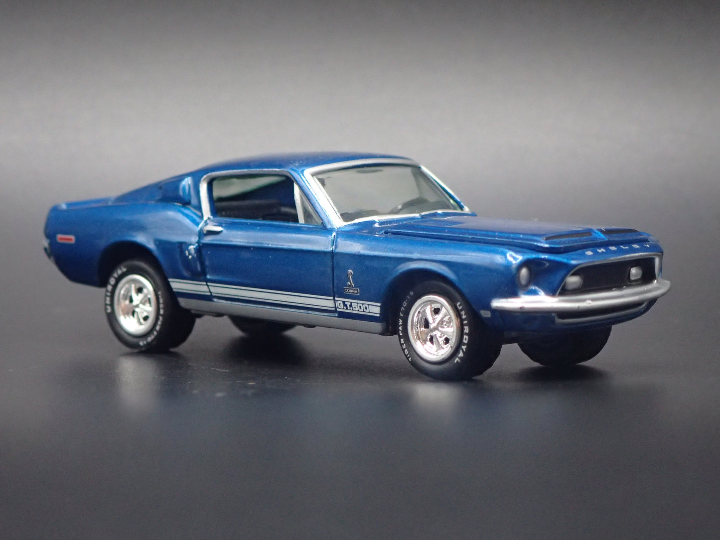 1968 68 FORD MUSTANG SHELBY GT500 BLUE 1:64 SCALE DIORAMA DIECAST MODEL CAR