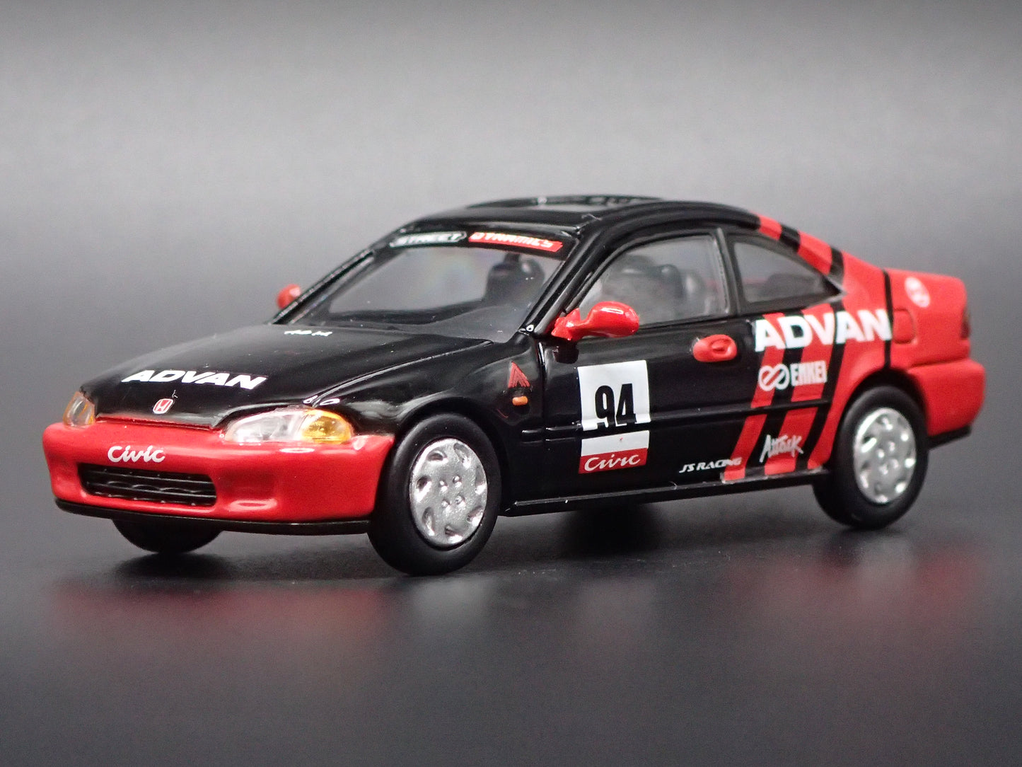 1991-1995 HONDA CIVIC COUPE EJI ADVAN 1:64 SCALE COLLECTIBLE DIORAMA DIECAST MODEL CAR