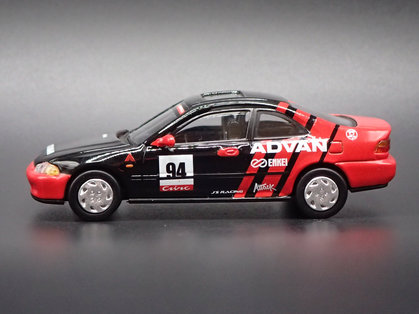 1991-1995 HONDA CIVIC COUPE EJI ADVAN 1:64 SCALE COLLECTIBLE DIORAMA DIECAST MODEL CAR