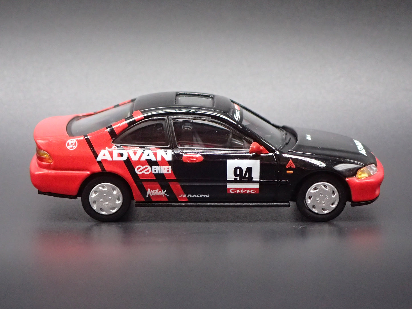 1991-1995 HONDA CIVIC COUPE EJI ADVAN 1:64 SCALE COLLECTIBLE DIORAMA DIECAST MODEL CAR