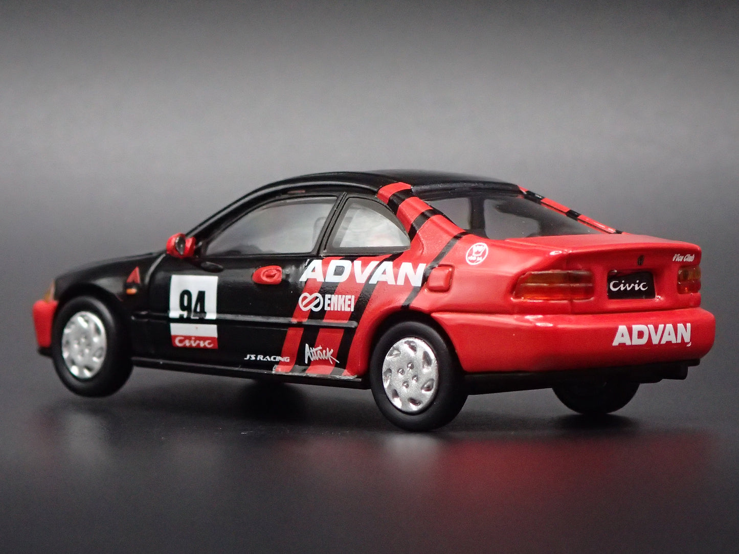 1991-1995 HONDA CIVIC COUPE EJI ADVAN 1:64 SCALE COLLECTIBLE DIORAMA DIECAST MODEL CAR