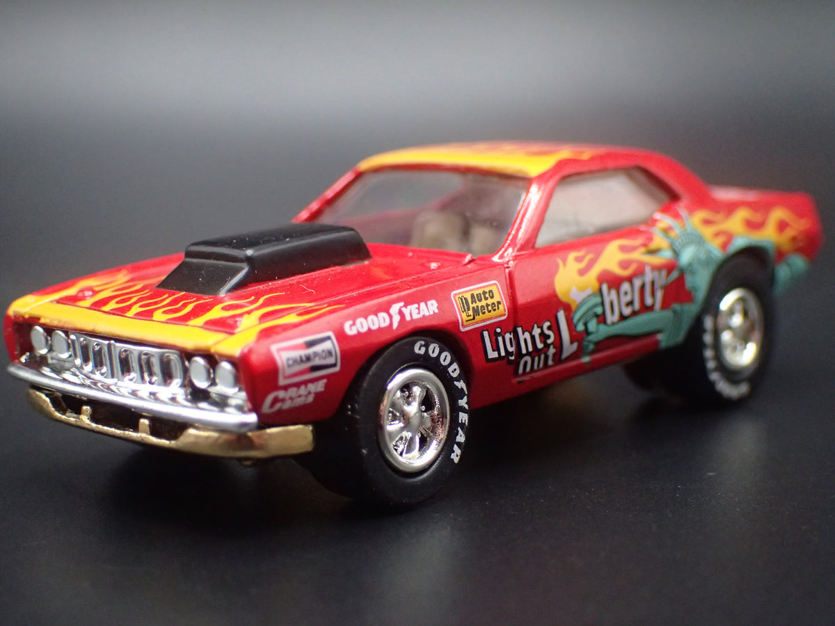 1971 71 PLYMOUTH CUDA FUNNY CAR LIGHTS OUT LIBERTY NHRA 1/64 SCALE DIECAST MODEL CAR