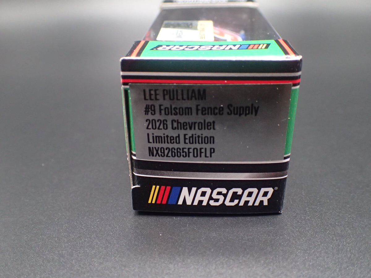 2026 26 CHEVROLET 9 LEE PULLIAM FOLSOM FENCE NASCAR 1:64 SCALE DIECAST CAR