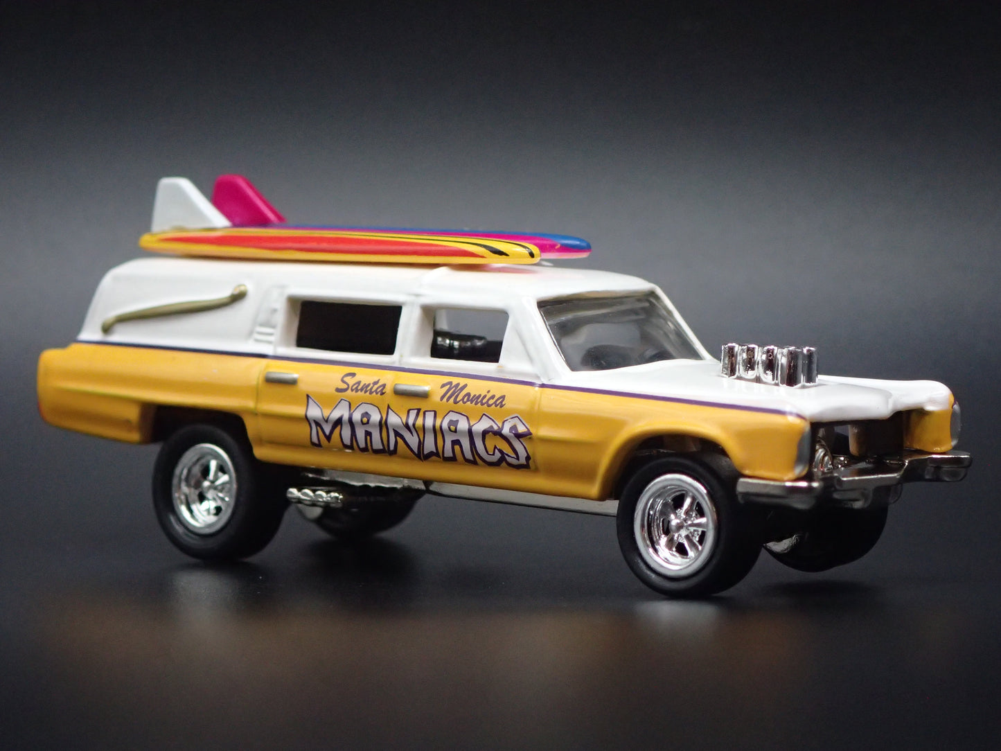 HAULIN CADILLAC HEARSE DRAGSTER SURFING 1:64 SCALE COLLECTIBLE DIECAST MODEL CAR