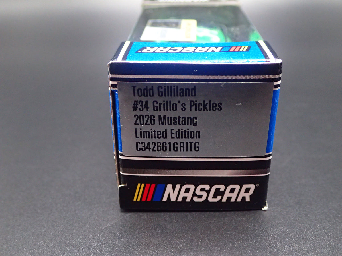 2026 26 FORD MUSTANG #34 TODD GILLILAND GRILLO'S NASCAR 1:64 SCALE DIECAST CAR