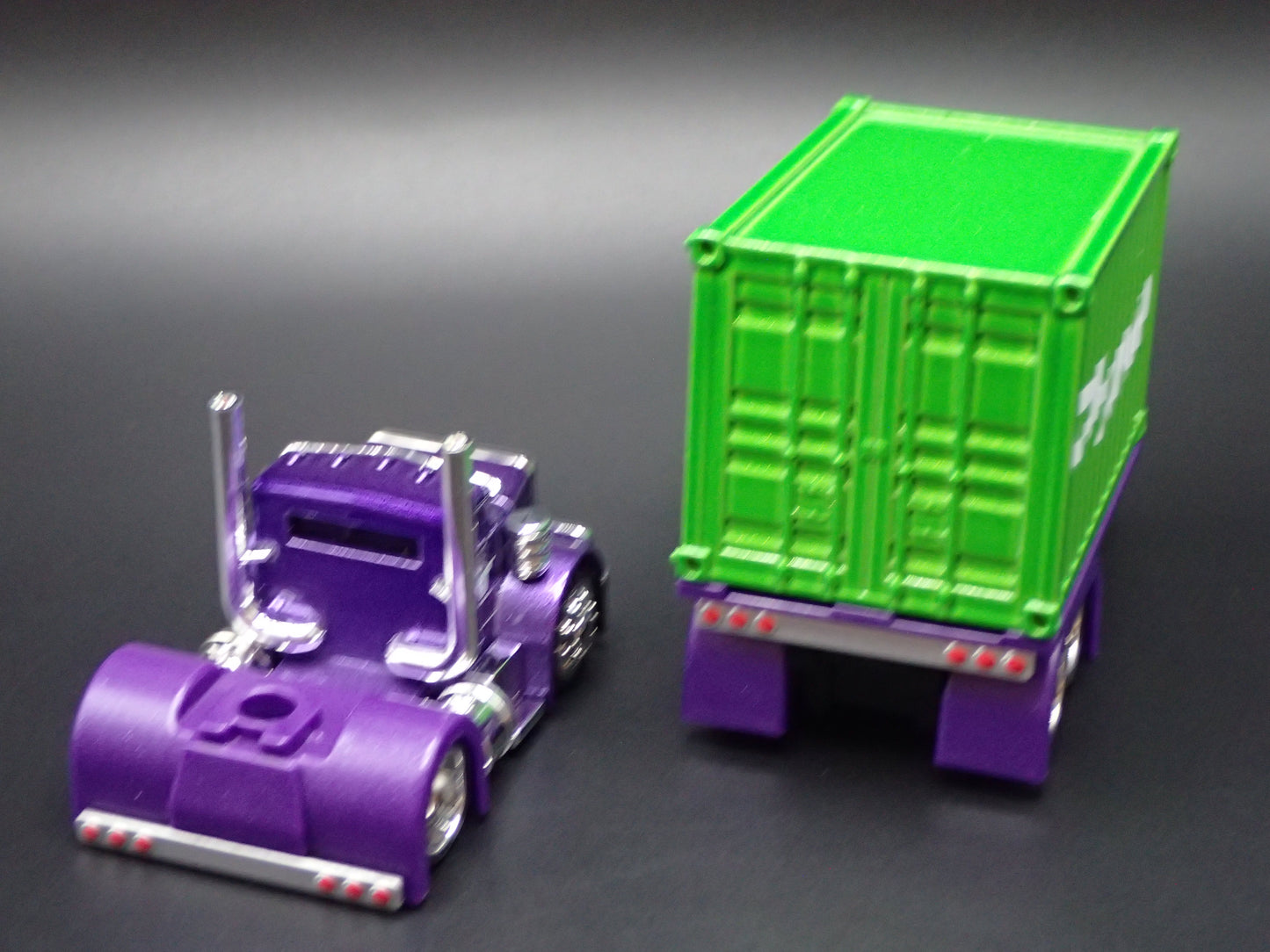 CAR TUNED SNEAKY PETE CONTAINER RIG 1:64 SCALE DIORAMA DIECAST MODEL CAR