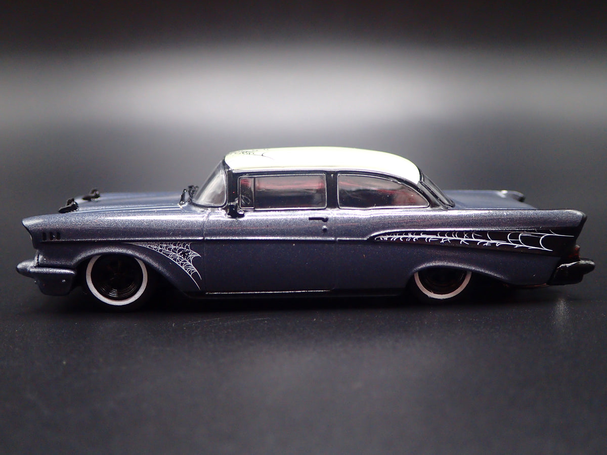 1957 57 CHEVY CHEVROLET BEL AIR SEDAN GRAY 1:64 SCALE DIORAMA DIECAST MODEL CAR