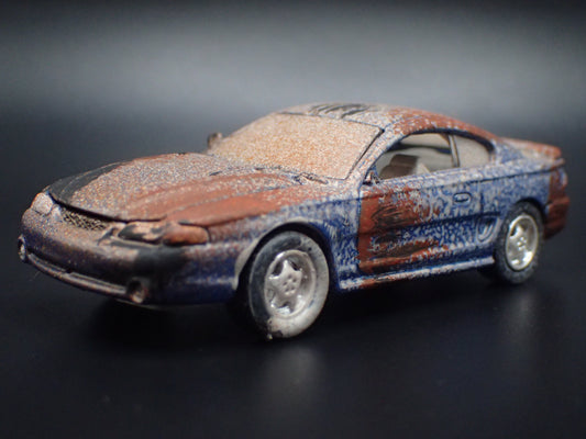 1997 97 FORD MUSTANG COBRA BARN FIND BLUE 1:64 SCALE DIORAMA DIECAST MODEL CAR