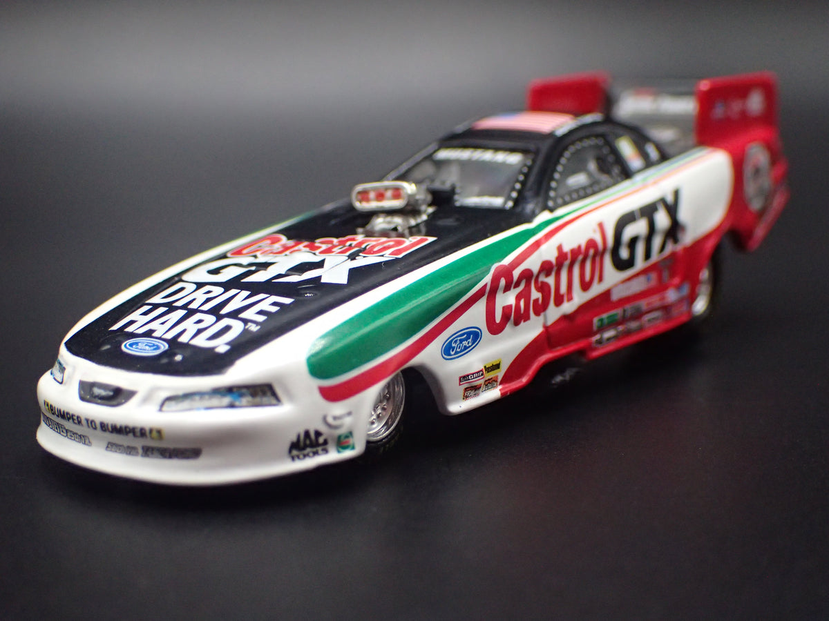 1999 FORD MUSTANG FUNNY CAR JOHN FORCE CASTROL GTX 1:64 SCALE DIECAST MODEL CAR