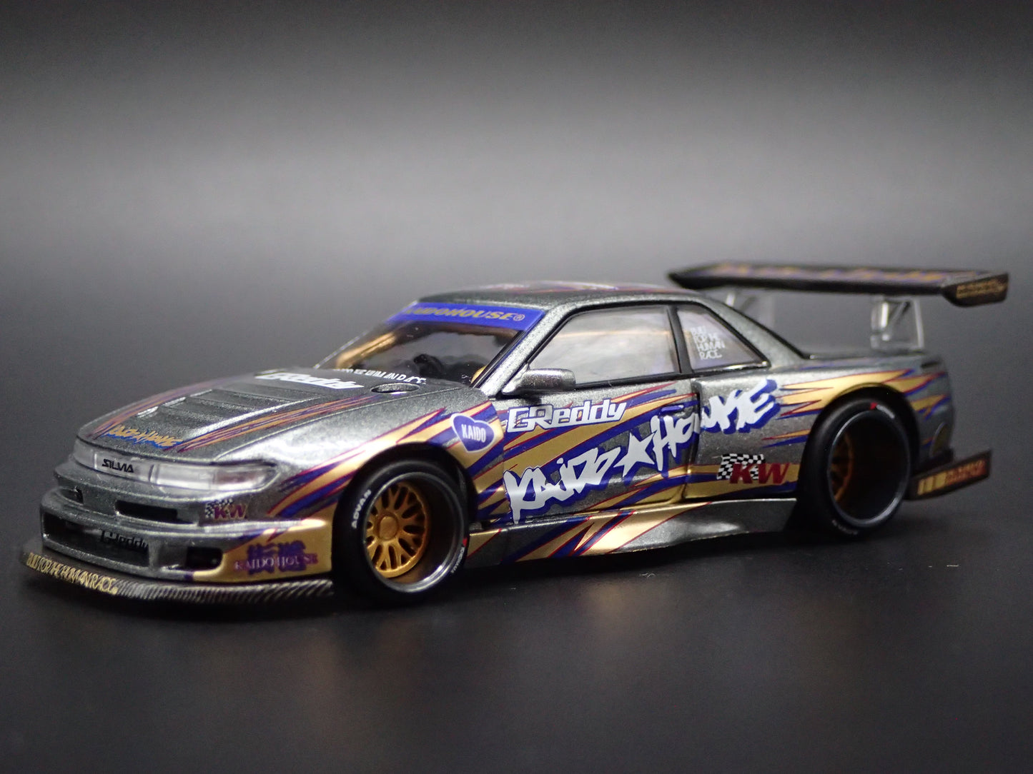 KAIDO HOUSE NISSAN SILVIA S13-R V1 GREDDY 1/64 SCALE DIECAST MODEL CAR