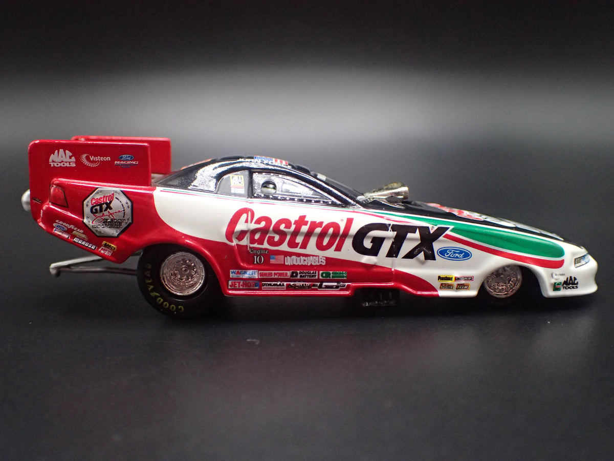1999 FORD MUSTANG FUNNY CAR JOHN FORCE CASTROL GTX 1:64 SCALE DIECAST MODEL CAR