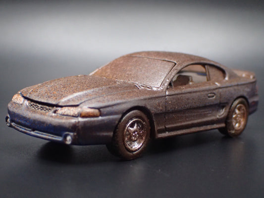 1997 97 FORD MUSTANG COBRA BARN FIND BLUE 1:64 SCALE DIORAMA DIECAST MODEL CAR