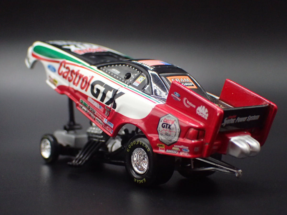 1999 FORD MUSTANG FUNNY CAR JOHN FORCE CASTROL GTX 1:64 SCALE DIECAST MODEL CAR