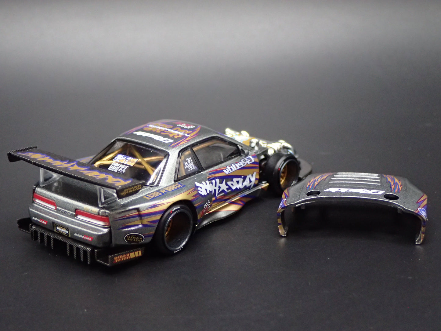 KAIDO HOUSE NISSAN SILVIA S13-R V1 GREDDY 1/64 SCALE DIECAST MODEL CAR