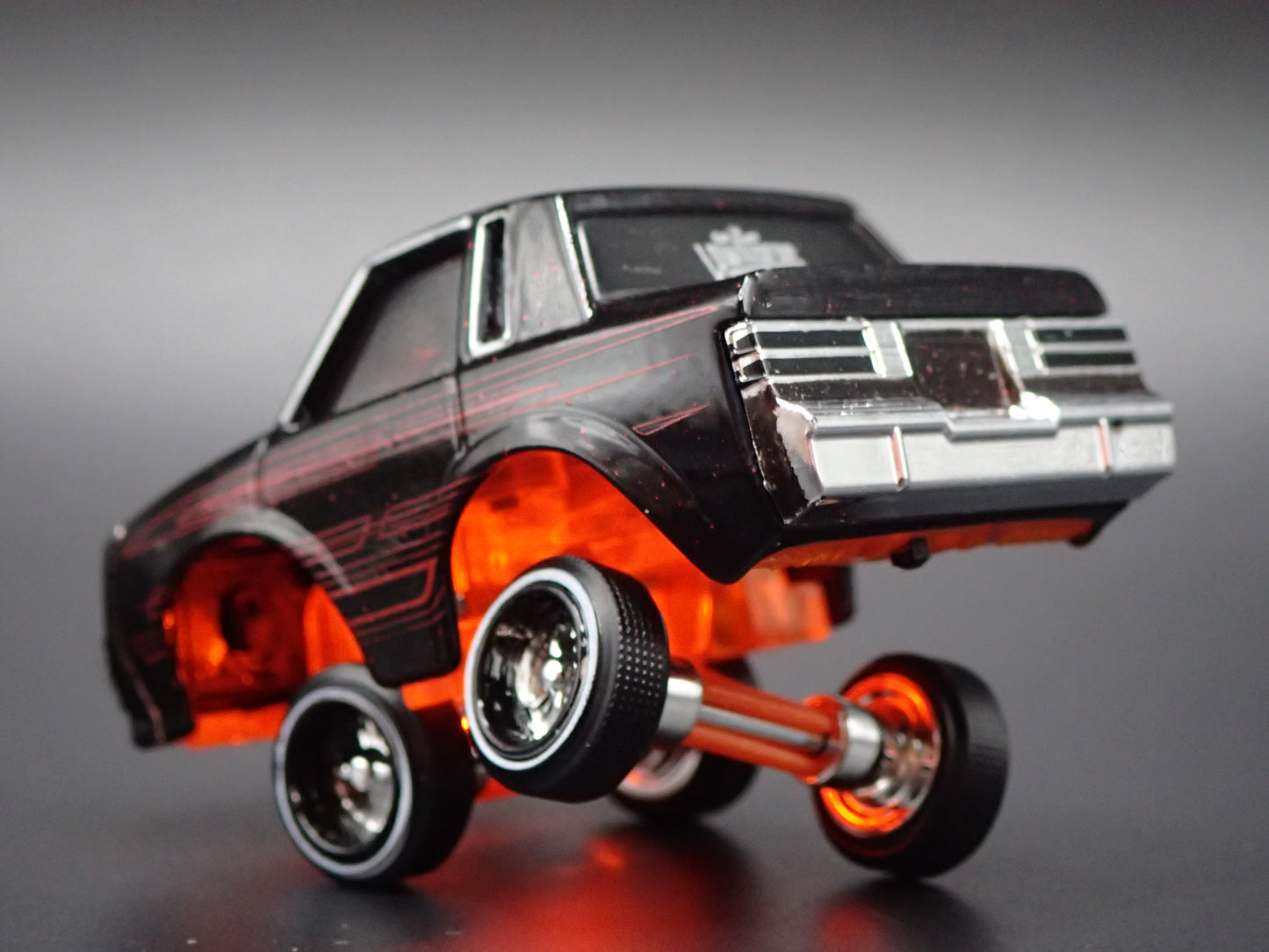 1987 87 BUICK REGAL CAR TUNED LOWRIDER BLACK 1:64 SCALE DIORAMA DIECAST MODEL CAR