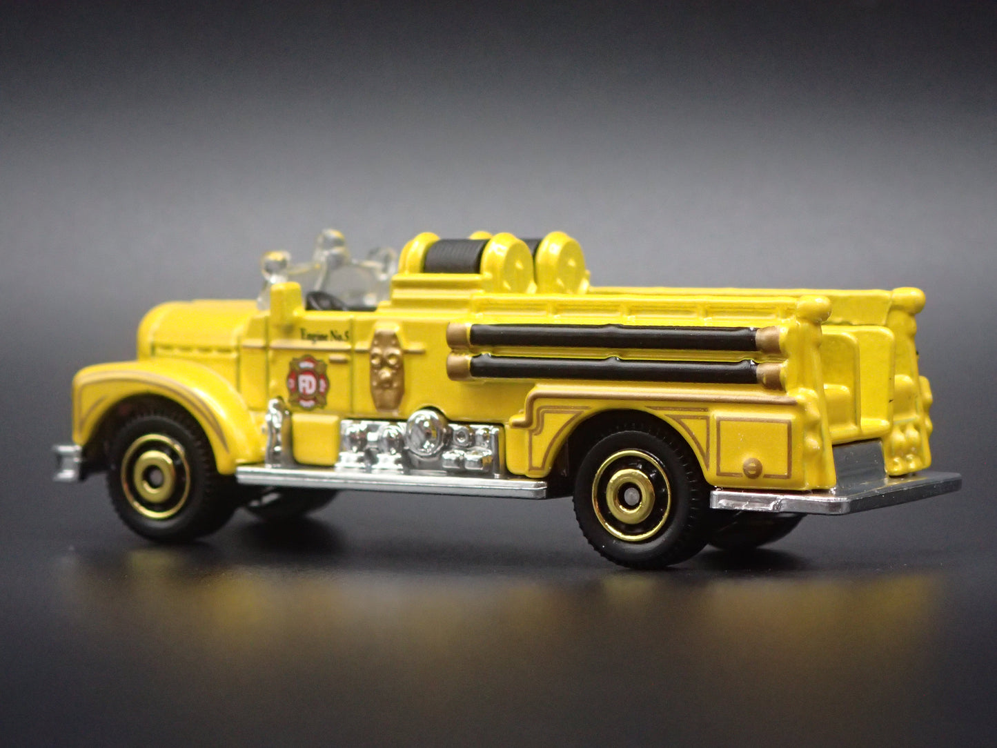 SEAGRAVE FIRE ENGINE FIRE TRUCK YELLOW 1/64 MB SCALE DIORAMA DIECAST MODEL CAR