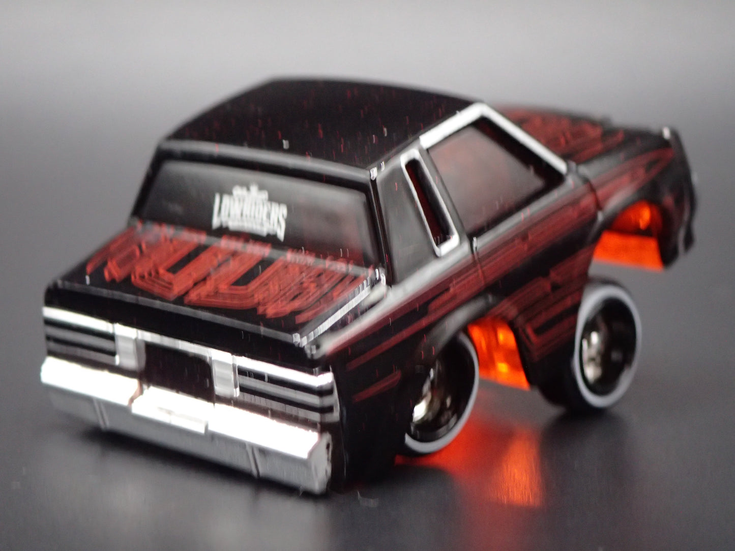1987 87 BUICK REGAL CAR TUNED LOWRIDER BLACK 1:64 SCALE DIORAMA DIECAST MODEL CAR