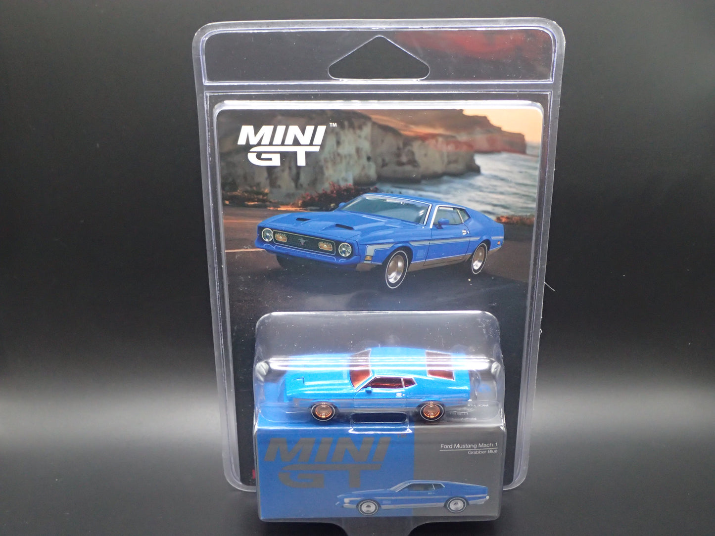 1971 FORD MUSTANG MACH 1 ORANGE CHASE TSM MODEL MINI GT 1138 1/64 SCALE 2026