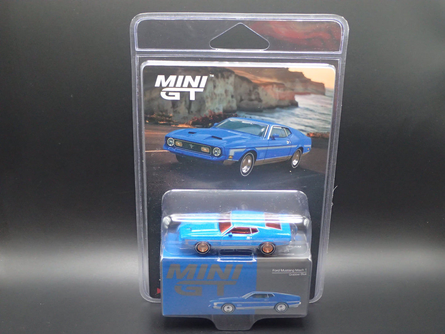 1971 FORD MUSTANG MACH 1 ORANGE CHASE TSM MODEL MINI GT 1138 1/64 SCALE 2026
