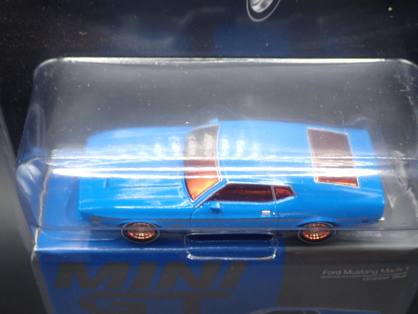 1971 FORD MUSTANG MACH 1 ORANGE CHASE TSM MODEL MINI GT 1138 1/64 SCALE 2026