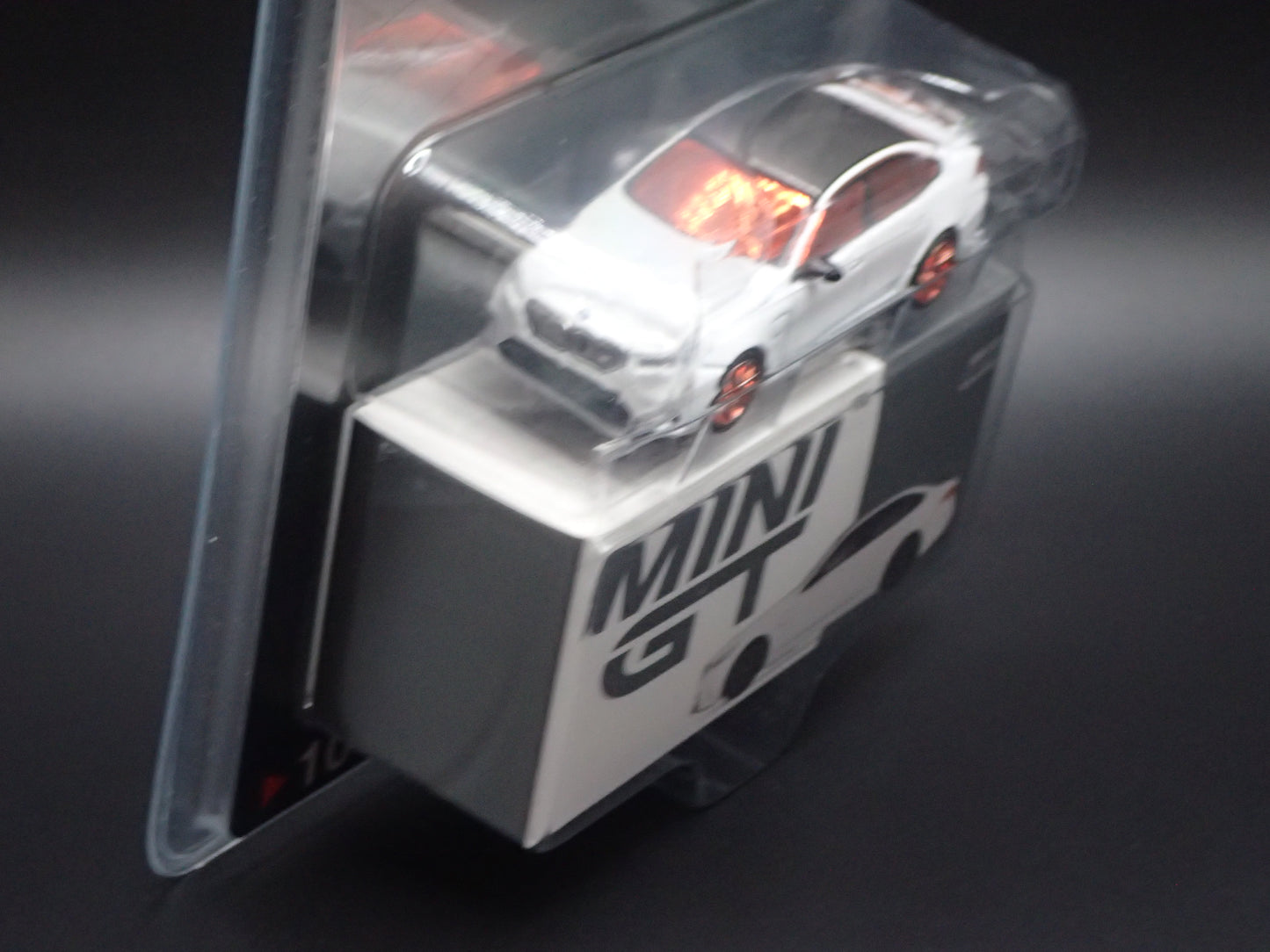 BMW M5 WHITE, ORANGE CHROME CHASE TSM MODEL MINI GT 1092 1/64 SCALE 2026