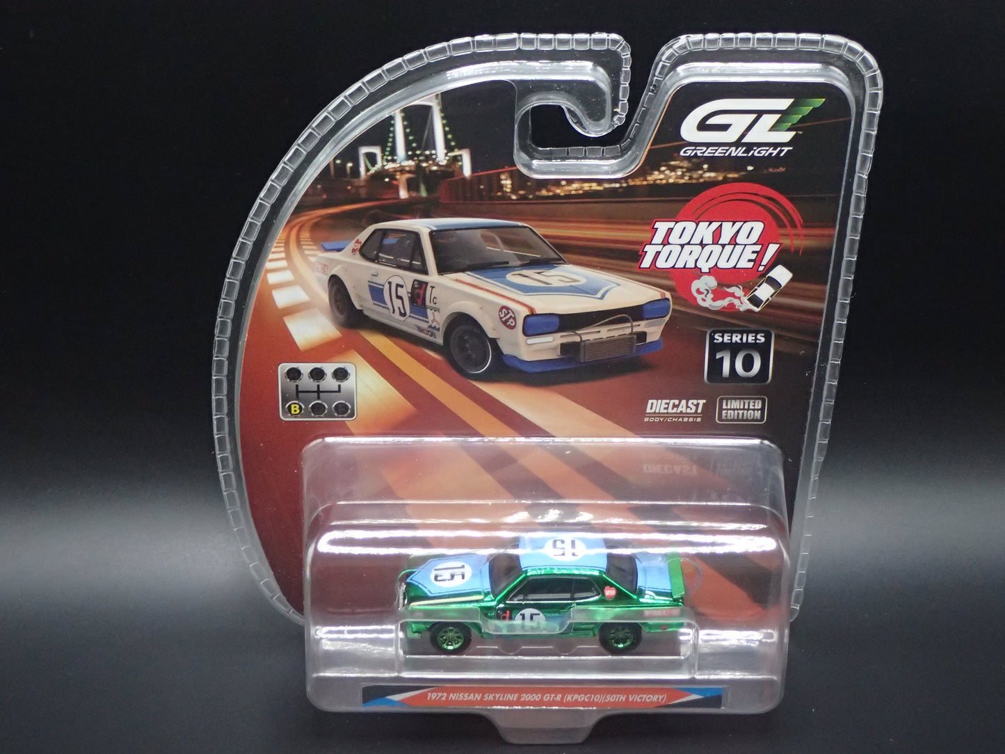 2026 GREENLIGHT GREEN MACHINE 1972 NISSAN SKYLINE GTR TOKYO TORQUE 10 CHASE