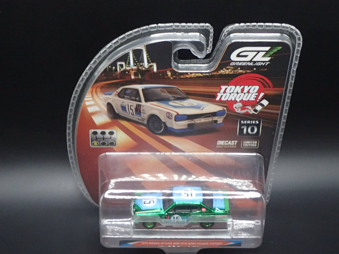 2026 GREENLIGHT GREEN MACHINE 1972 NISSAN SKYLINE GTR TOKYO TORQUE 10 CHASE