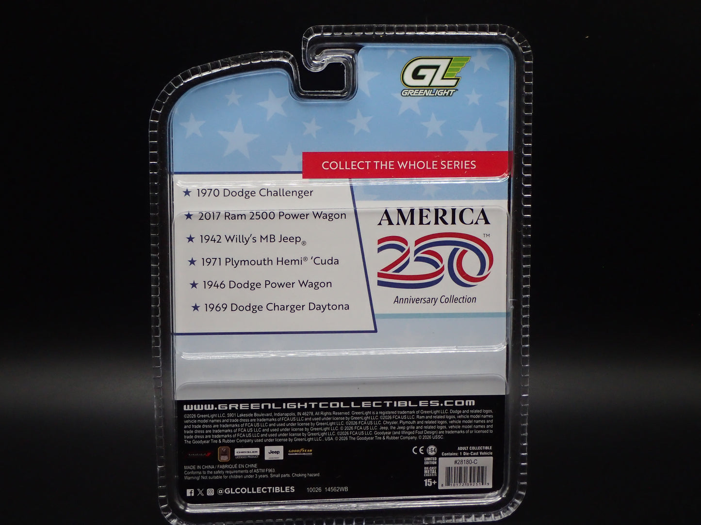 1942 WILLYS MB JEEP 2026 GREENLIGHT AMERICA 250 GREEN MACHINE CHASE