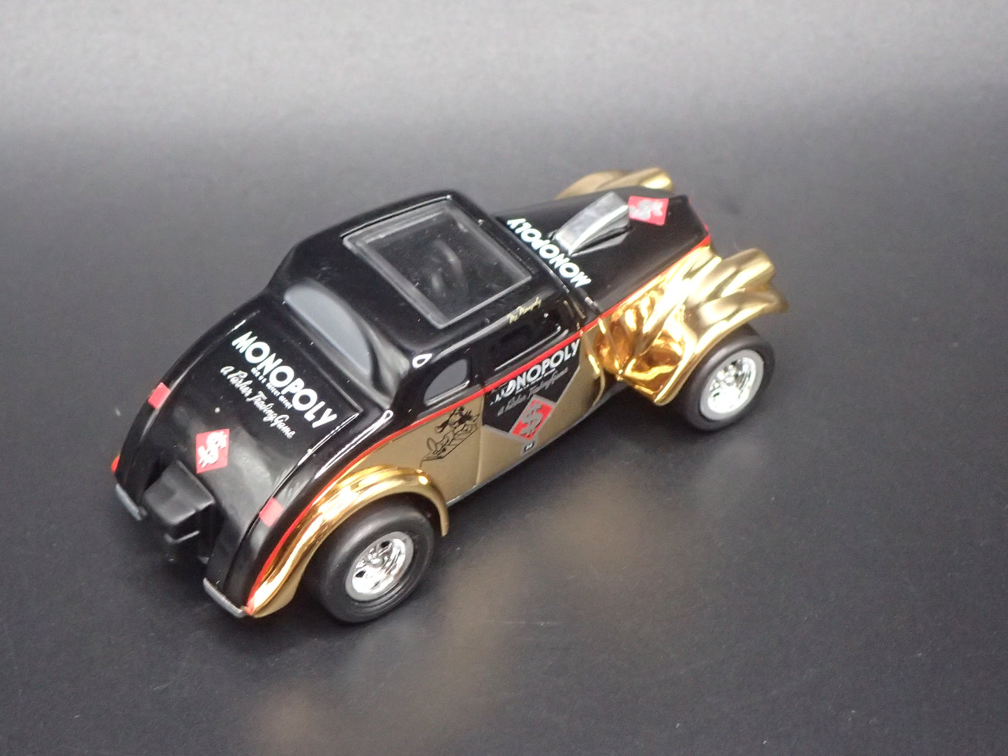 1933 33 WILLYS GASSER W MONOPOLY GOLD 1:64 SCALE COLLECTIBLE DIECAST MODEL CAR