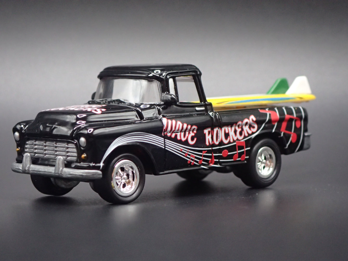 1955 55 CHEVY CHEVROLET CAMEO PICKUP TRUCK SURFING 1:64 SCALE DIECAST MODEL CAR