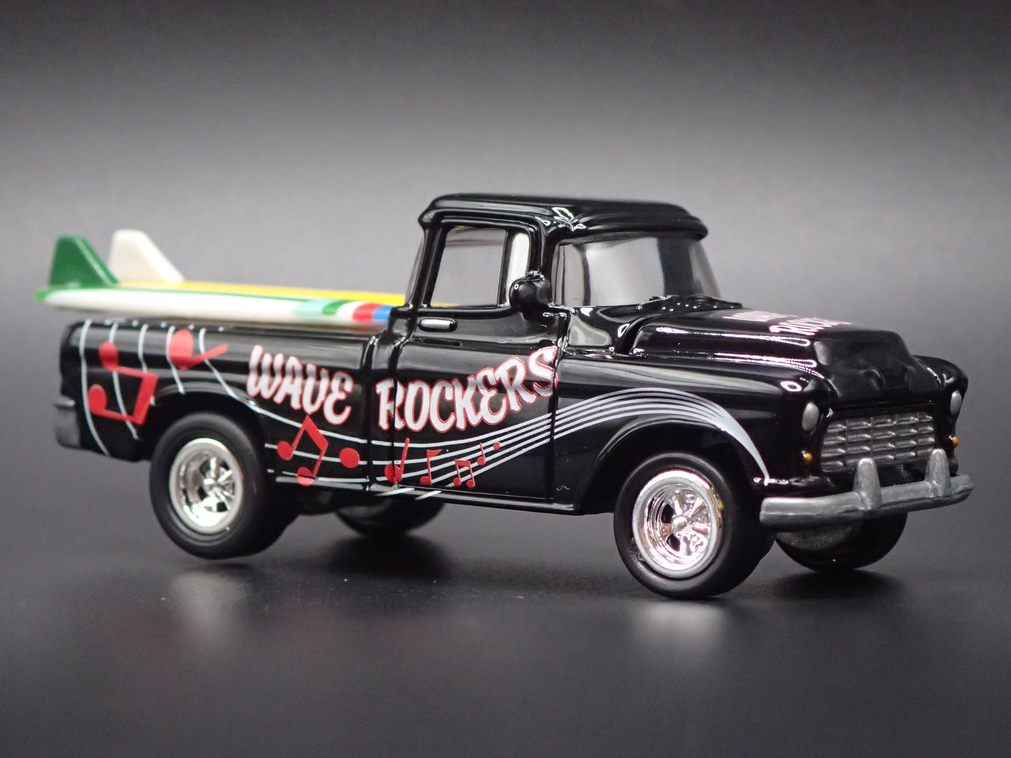 1955 55 CHEVY CHEVROLET CAMEO PICKUP TRUCK SURFING 1:64 SCALE DIECAST MODEL CAR