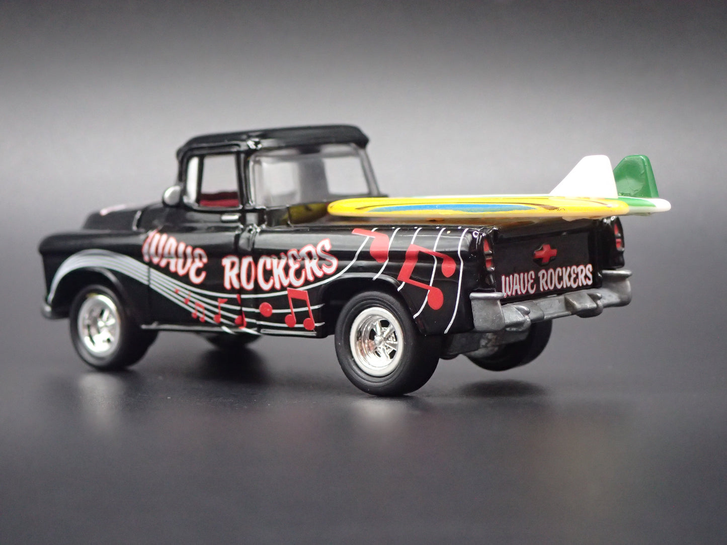 1955 55 CHEVY CHEVROLET CAMEO PICKUP TRUCK SURFING 1:64 SCALE DIECAST MODEL CAR