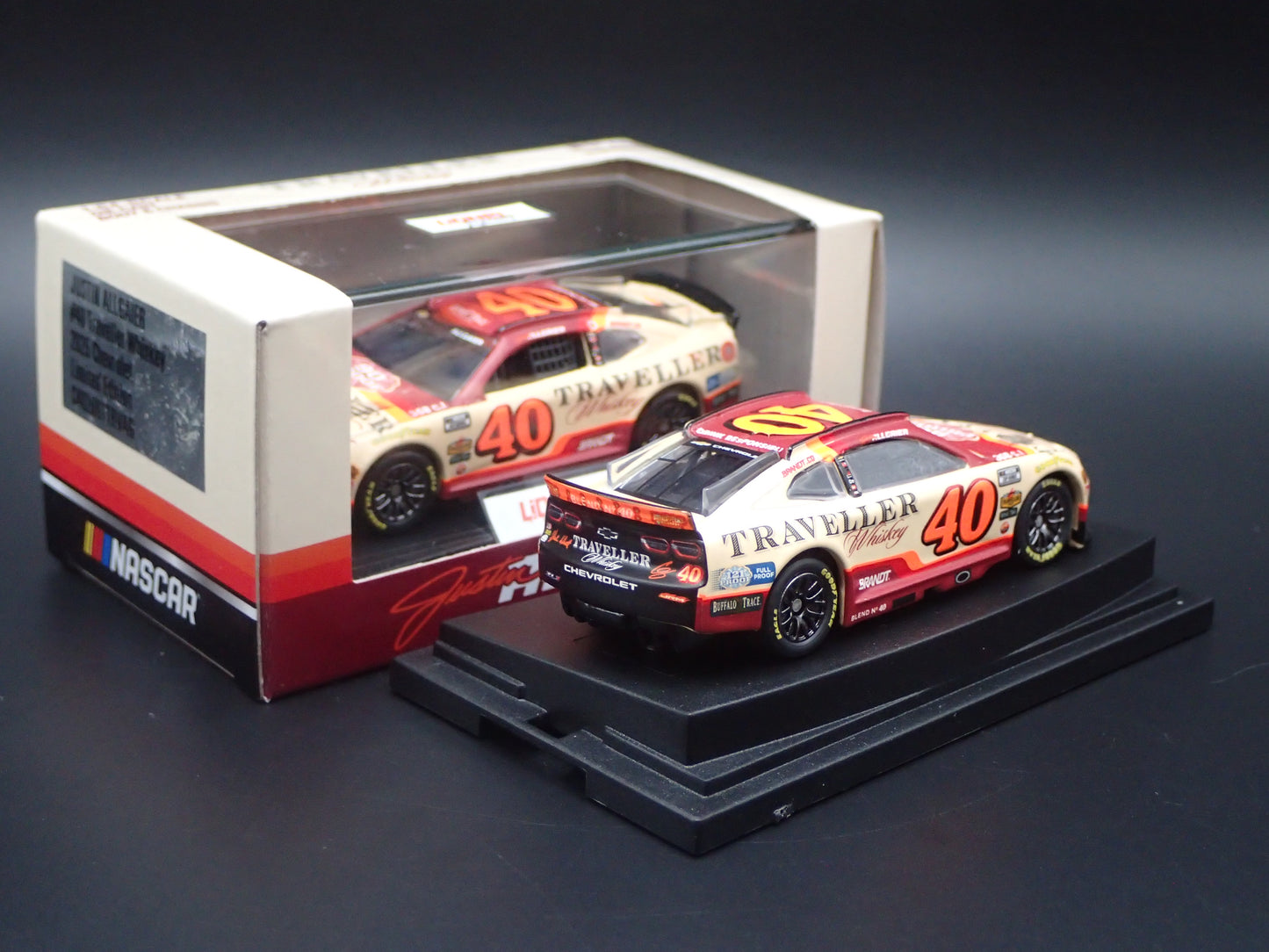 2025 CHEVY 40 JUSTIN ALLGAIER TRAVELLER WHISKEY NASCAR 1:64 SCALE DIECAST CAR