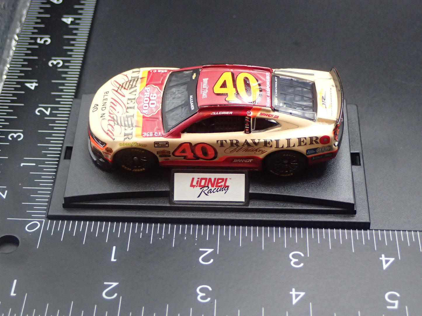 2025 CHEVY 40 JUSTIN ALLGAIER TRAVELLER WHISKEY NASCAR 1:64 SCALE DIECAST CAR