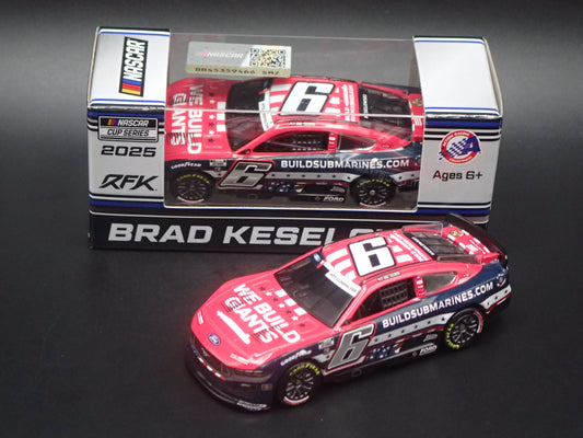 2025 25 FORD MUSTANG #6 BRAD KESELOWSKI BUILDSUBMARINES NASCAR 1:64 DIECAST CAR