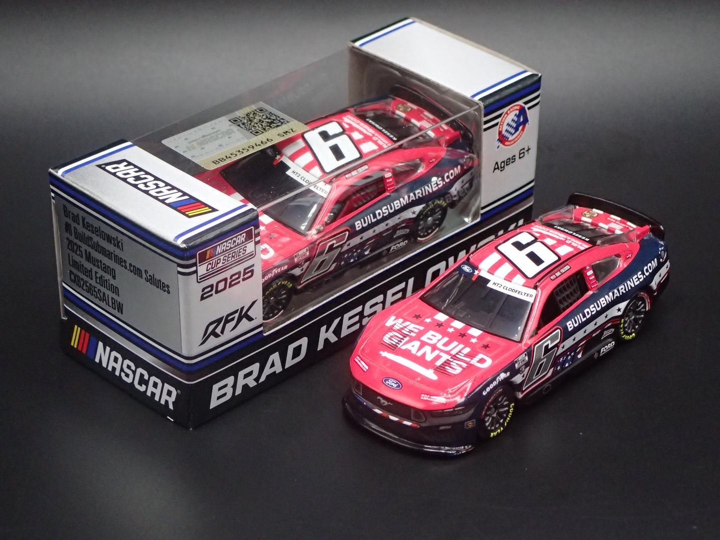 2025 25 FORD MUSTANG #6 BRAD KESELOWSKI BUILDSUBMARINES NASCAR 1:64 DIECAST CAR