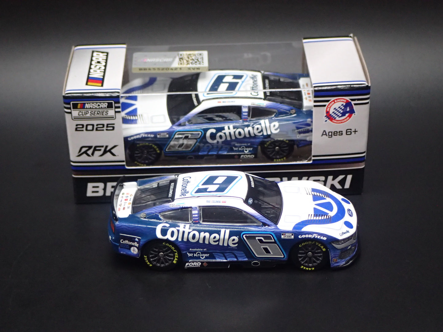 2025 25 FORD MUSTANG #6 BRAD KESELOWSKI KROGER/ COTTONELLE NASCAR 1:64 DIECAST CAR