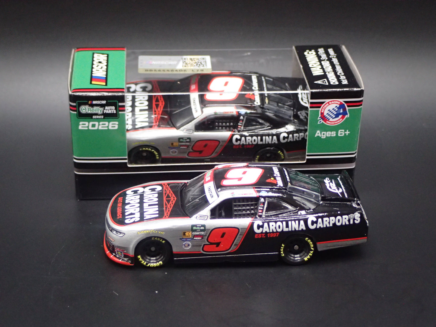 2026 CHEVROLET 9 ROSS CHASTAIN CAROLINA CARPORTS NASCAR 1:64 SCALE DIECAST CAR