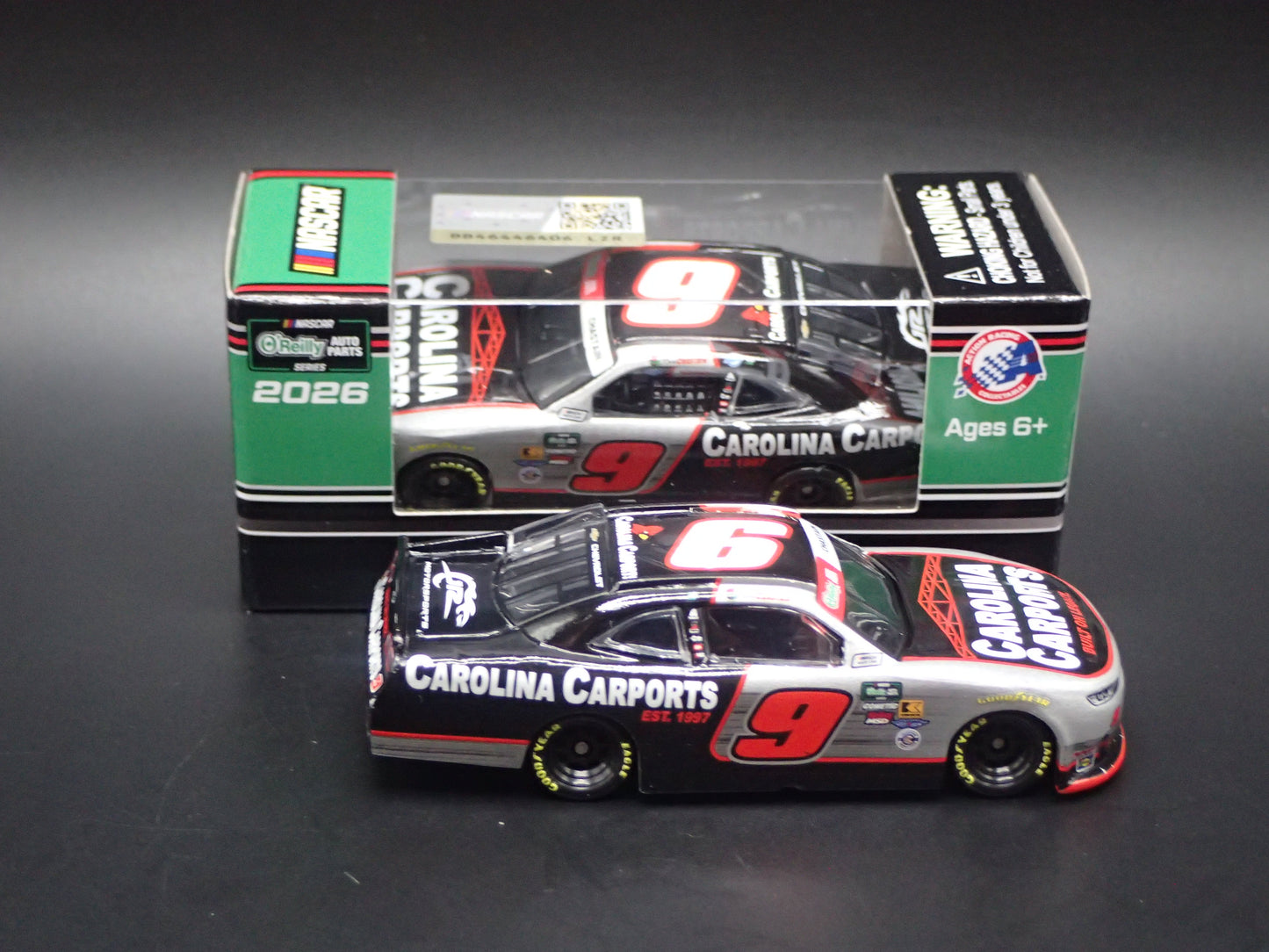 2026 CHEVROLET 9 ROSS CHASTAIN CAROLINA CARPORTS NASCAR 1:64 SCALE DIECAST CAR