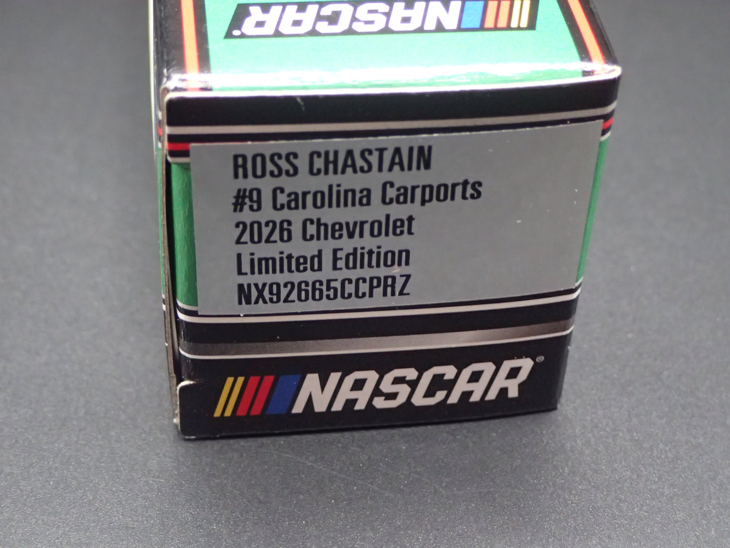 2026 CHEVROLET 9 ROSS CHASTAIN CAROLINA CARPORTS NASCAR 1:64 SCALE DIECAST CAR
