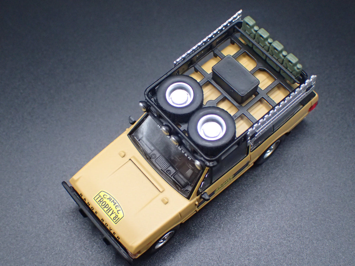 1970-1994 RANGE ROVER CAMEL TROPHY 1981 1/64 SCALE DIORAMA DIECAST MODEL CAR