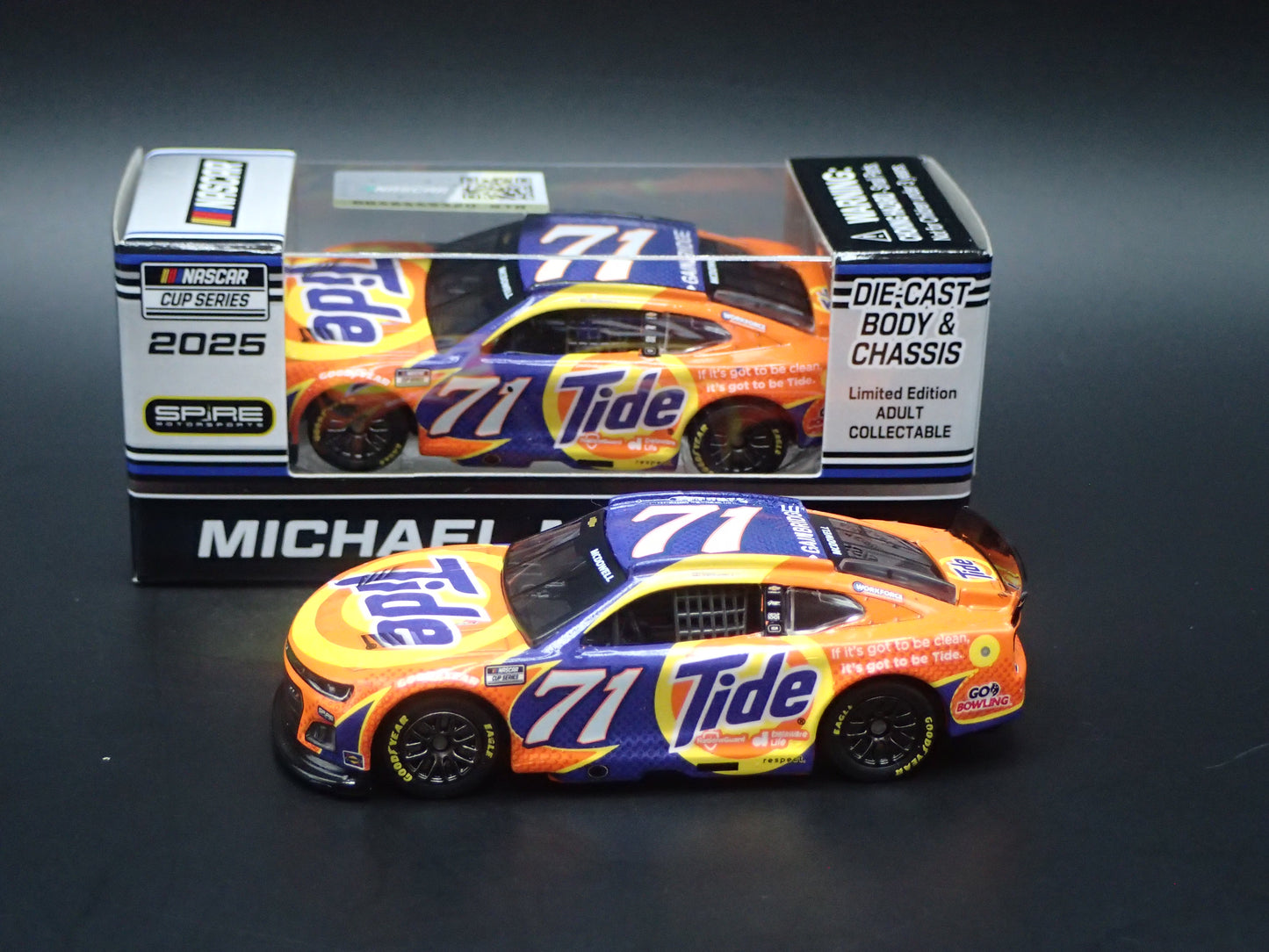 2025 25 CHEVROLET #71 MICHAEL MCDOWELL TIDE NASCAR 1:64 SCALE DIECAST MODEL CAR