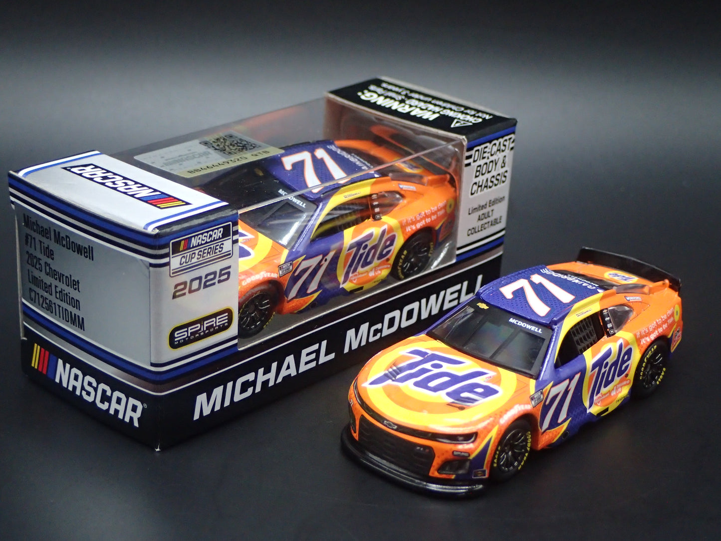 2025 25 CHEVROLET #71 MICHAEL MCDOWELL TIDE NASCAR 1:64 SCALE DIECAST MODEL CAR