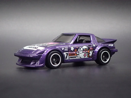 1978-1985 MAZDA RX7 JDM PURPLE 1:64 SCALE COLLECTIBLE DIORAMA DIECAST MODEL CAR