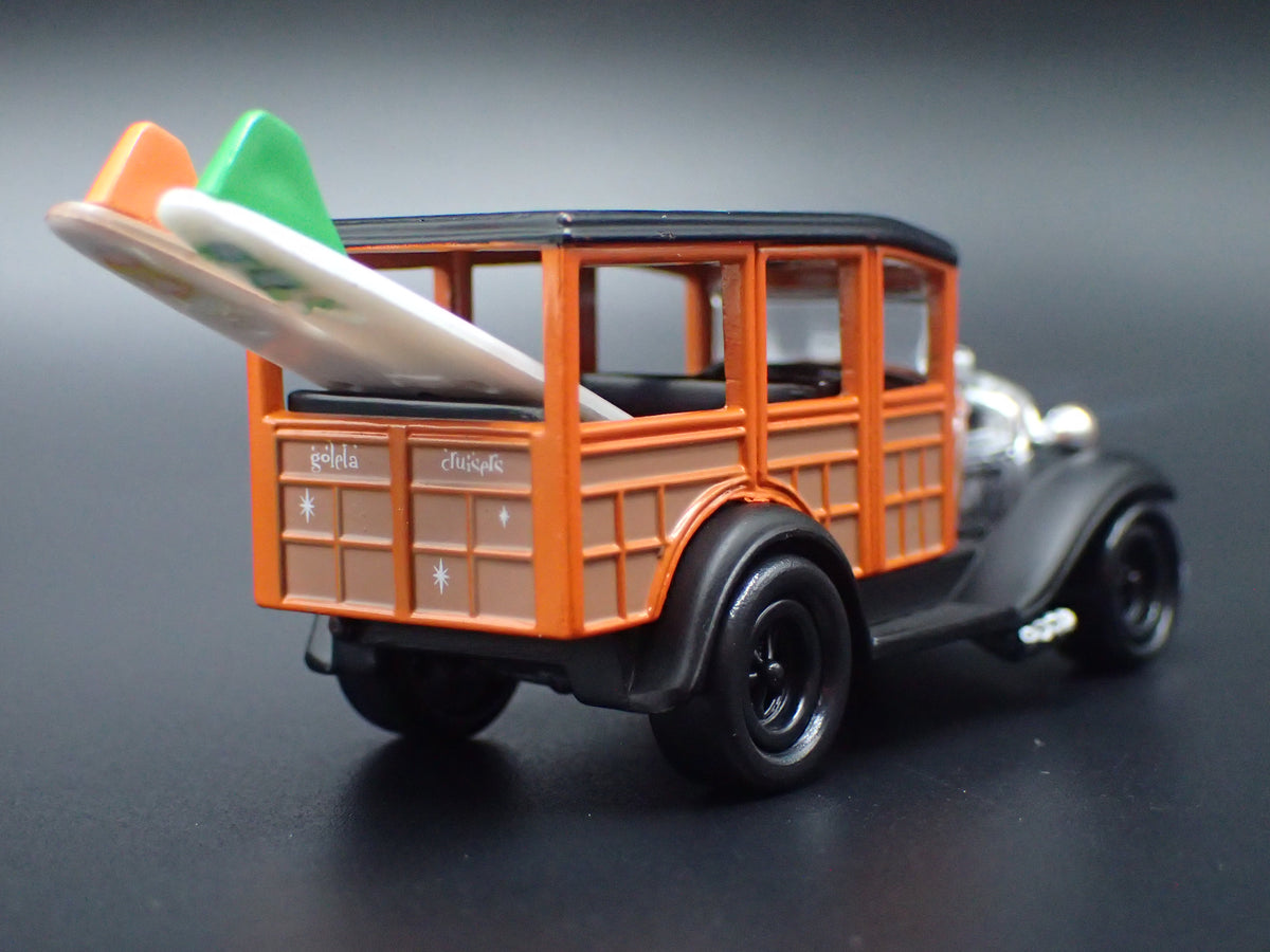 1931 31 FORD MODEL A WOODY WAGON BLACK 1:64 SCALE LIMTED DIORAMA DIECAST MODEL CAR