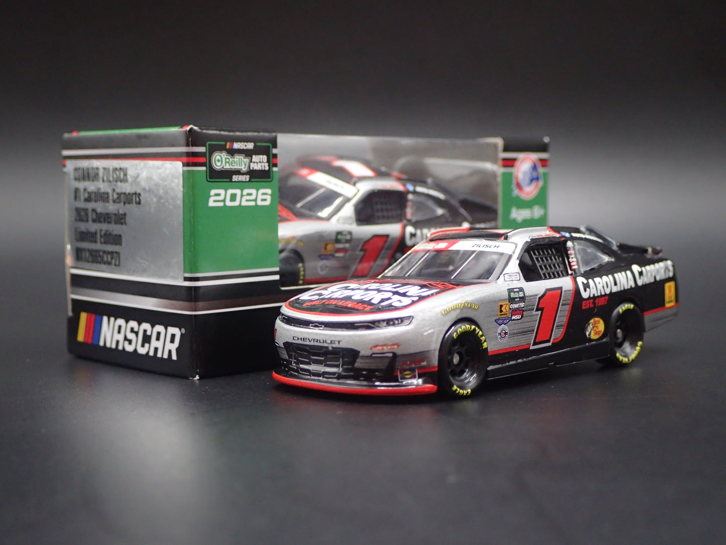 2026 CHEVROLET 1 CONNOR ZILISCH CAROLINA CARPORTS NASCAR 1:64 SCALE DIECAST CAR